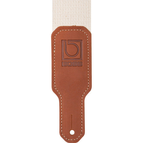 Boss 2" Wide Cotton Instrument Strap (Natural)