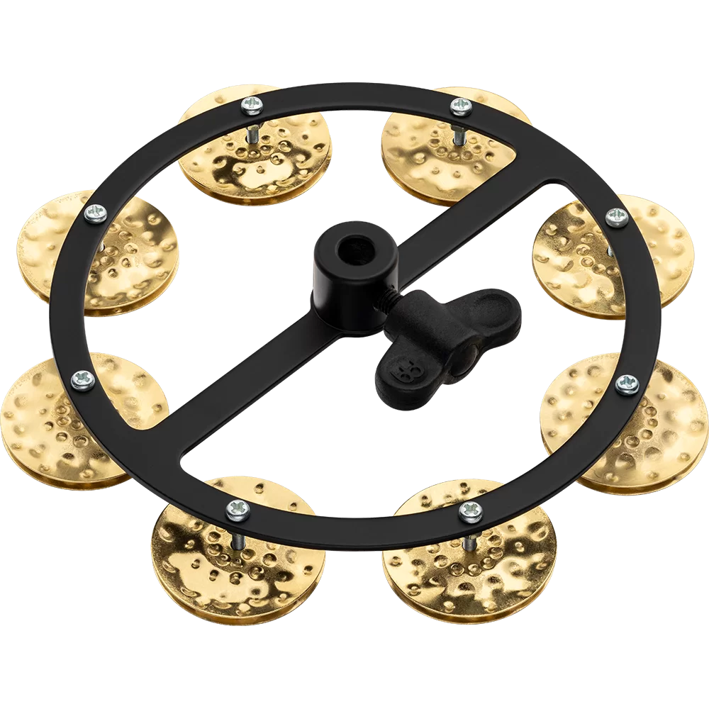 Meinl 5" Hihat Tambourine, Single Row, Hammered Brass Jingles - HTHH1B-BK