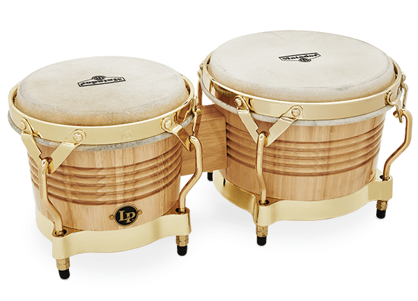 LP Matador M201-AW Wood Bongos, Natural/Gold