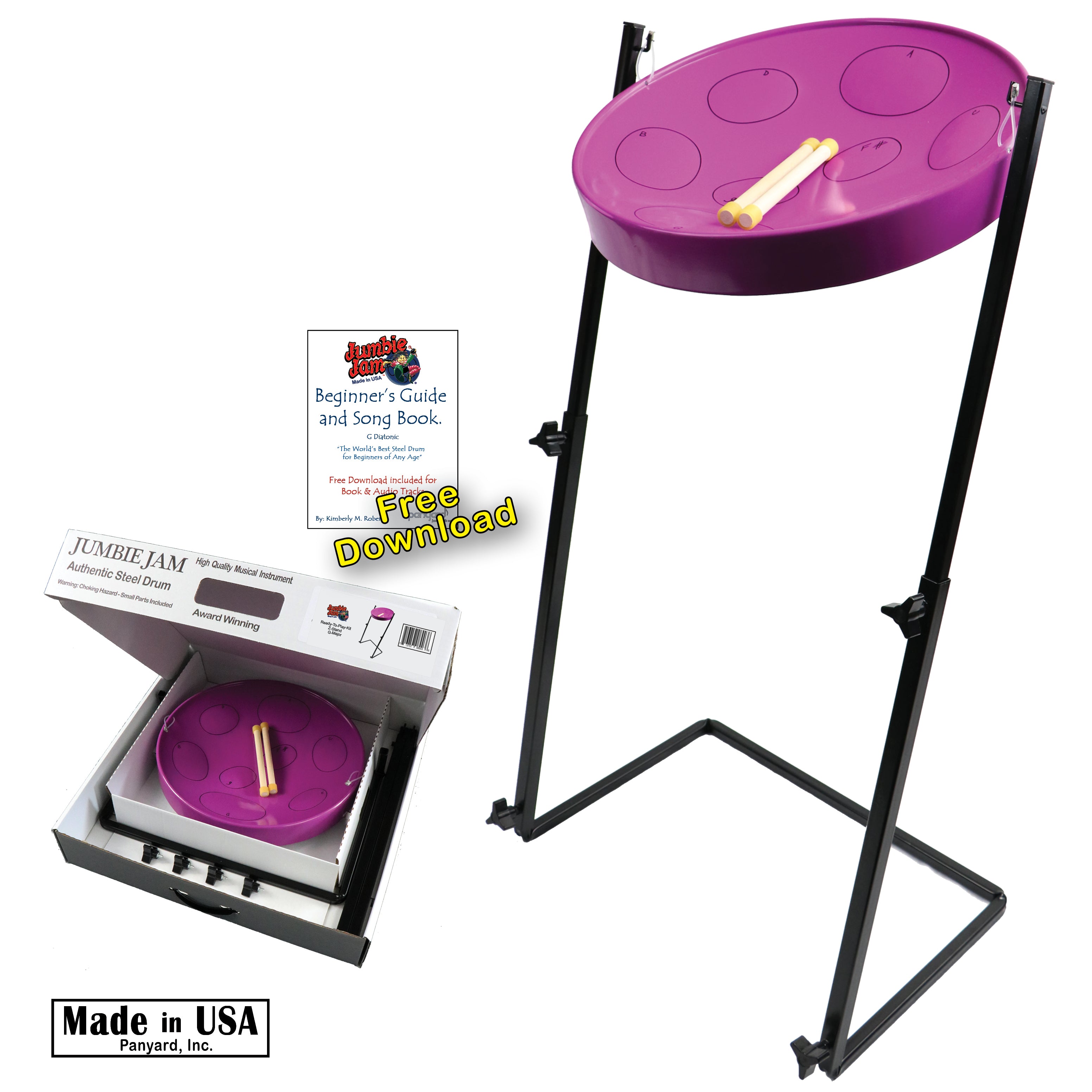 Jumbie Jam Steel Drum Kit - Metal Z-Floor Stand