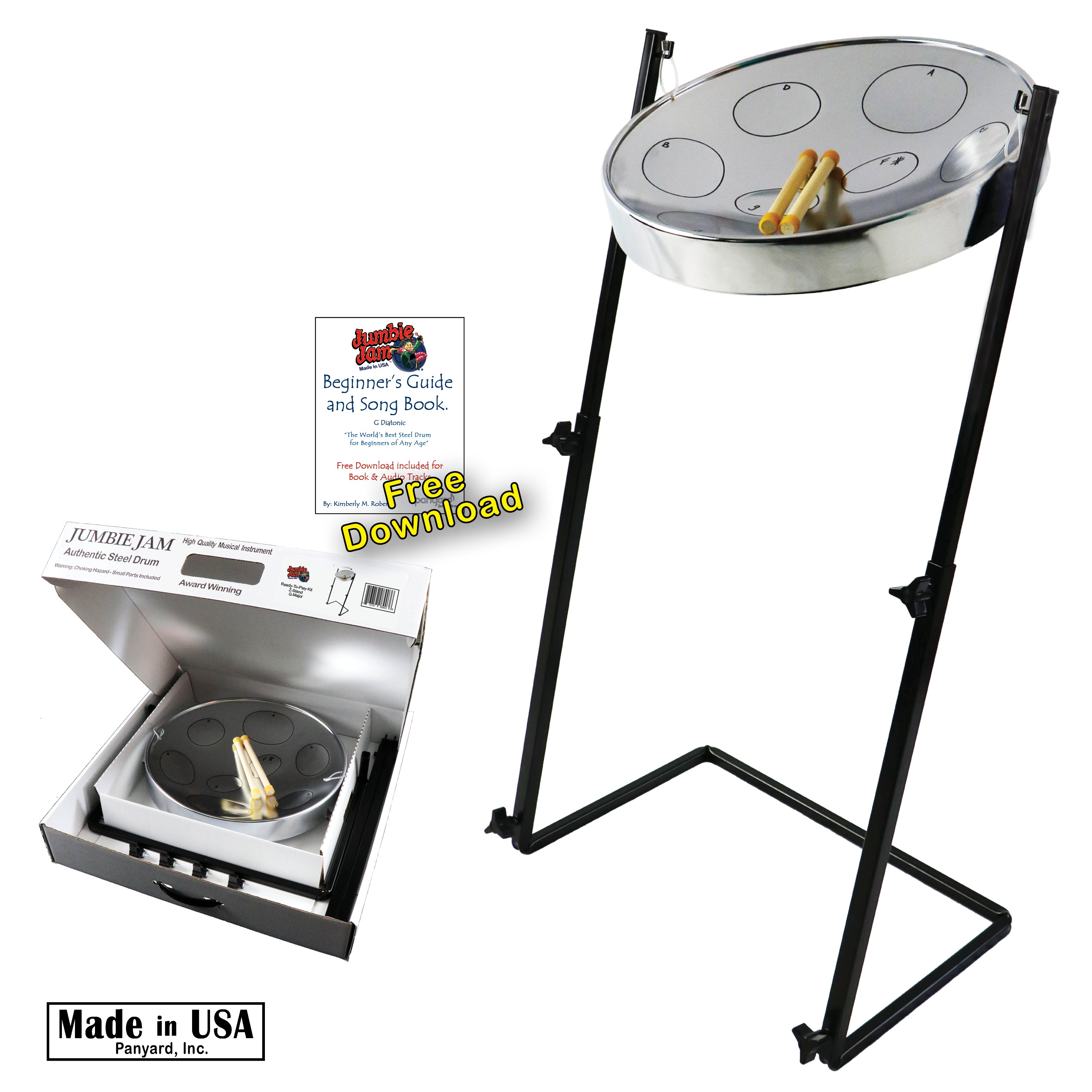 Jumbie Jam Steel Drum Kit - Metal Z-Floor Stand