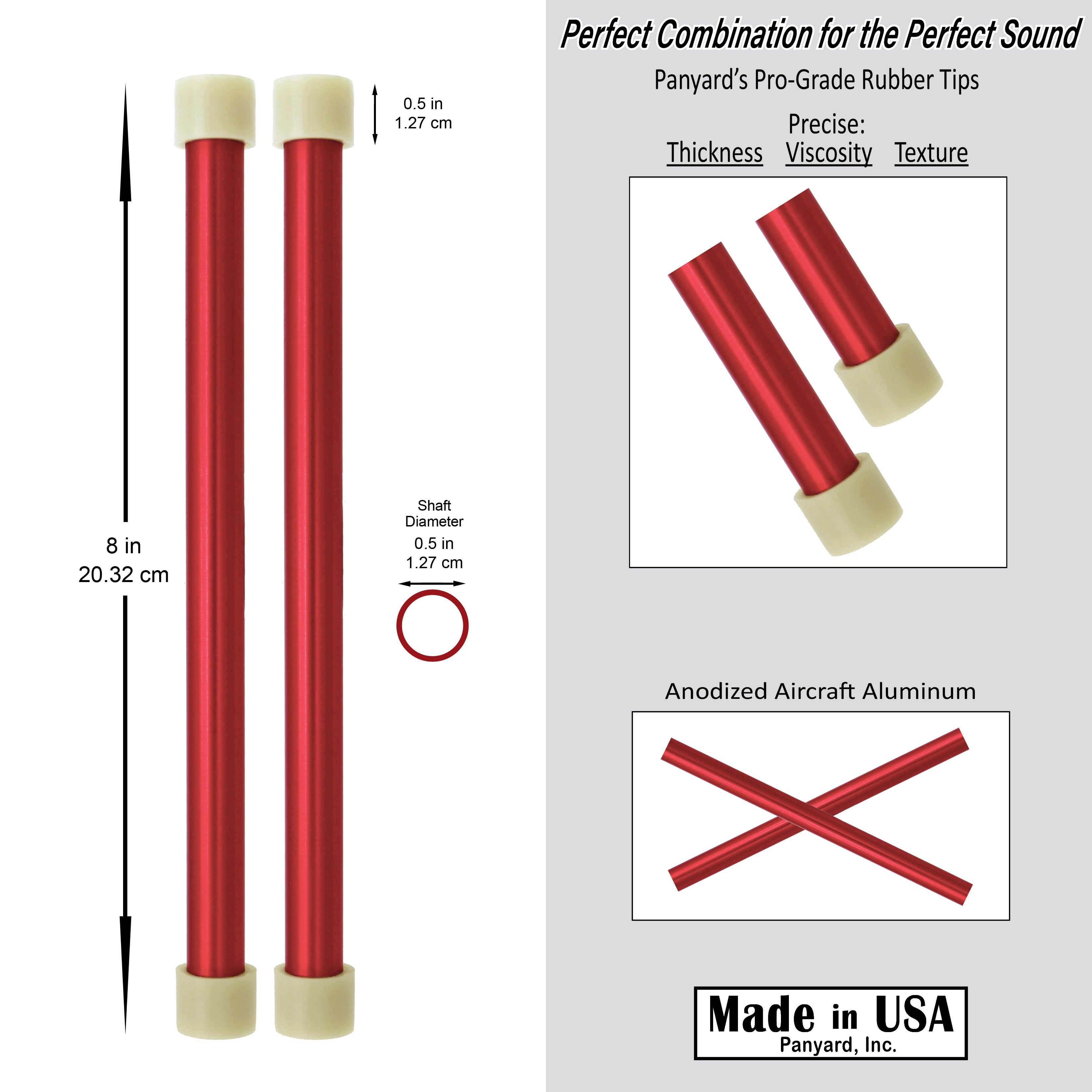 Jumbie Jam Steel Drum Mallets - Aluminum Handle