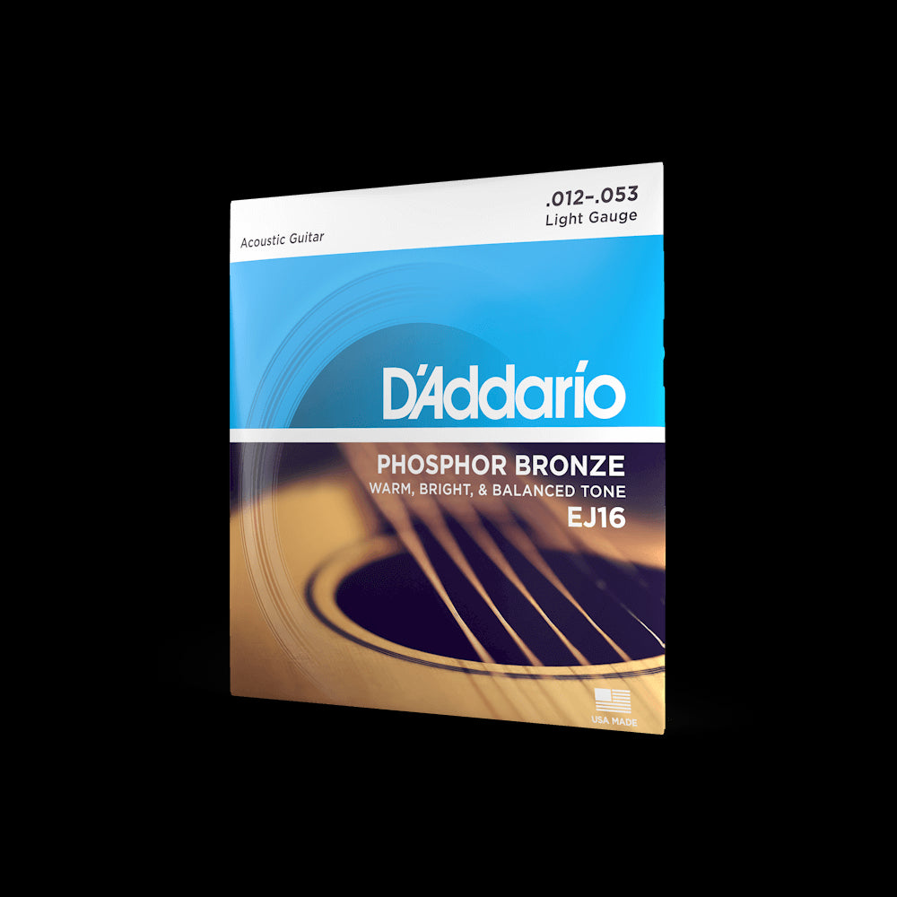 D'Addario Phosphor Bronze 12-53 Light Acoustic Guitar Strings