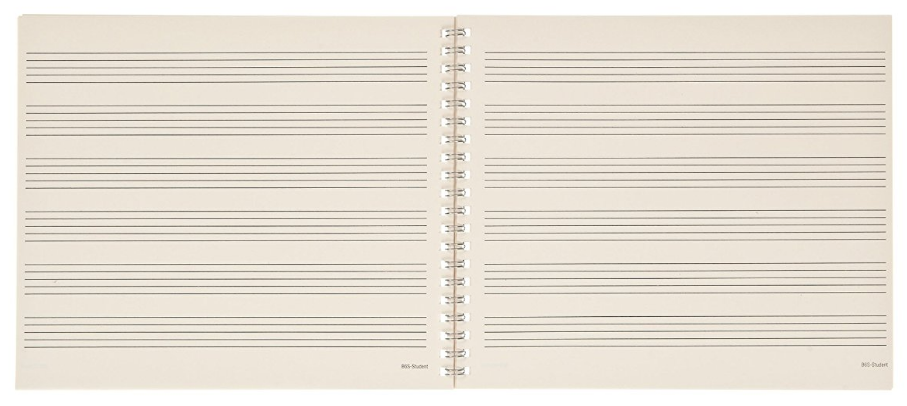 D'Addario Archives Spiral Bound Manuscript Paper Book, 6 Stave, 64 Pages