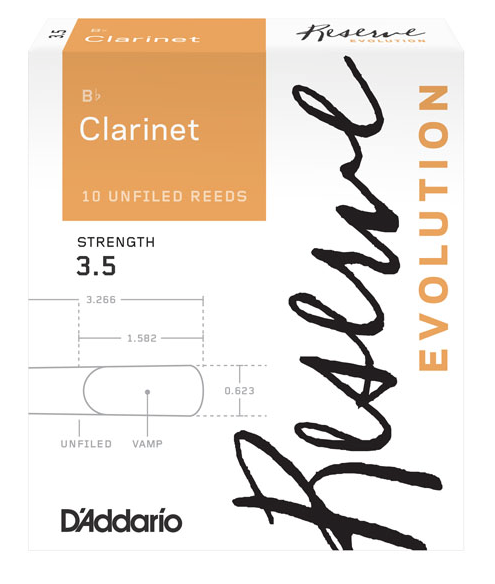 D'Addario Reserve Evolution Bb Clarinet Reeds (Box of 10)